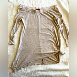 Off shoulder long sleeves longer length shirt